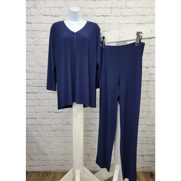XXSM NAVY A518208 Attitudes by Renee TALL Como Jersey 3Pc Wardrobe Warrior Set - Picture 2 of 3